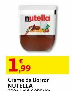 Auchan Creme de barrar nutella:200 g promoção