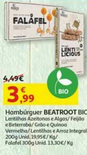 Hamburguer lentilhas beatroot