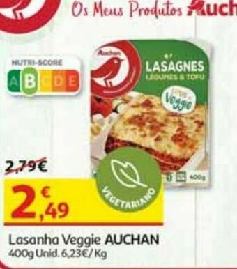 Lasanha auchan:veggie 400 g