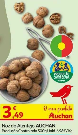 Noz do alentejo auchan:produção controlada 500 g