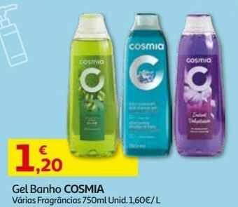Auchan Gel banho cosmia promoção