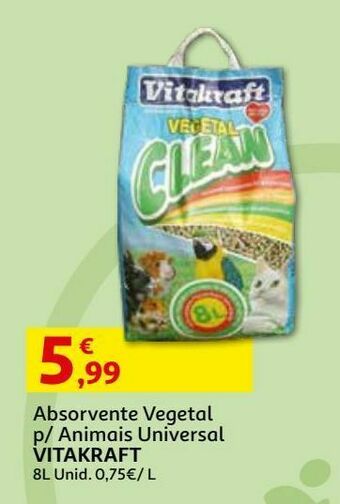 Auchan Absorvente animais vitakraft:vegetal universal 8 l promoção