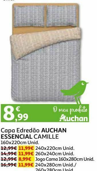 Capa edredão auchan essencial