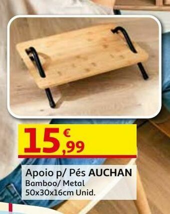 Auchan Apoio para pés auchan:bamboo/metal 50*30*16cm promoção