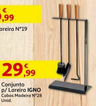 Auchan Conjunto para lareira igno:cabos madeira nº28 promoção