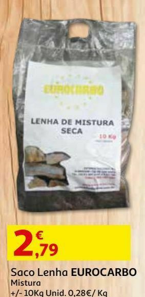 Saco lenha eurocarbo:mistura +/- 10 kg