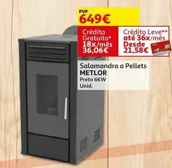 Salamandra a pellets metlor:preto 6kw