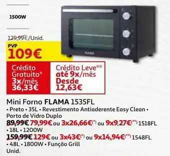 Auchan Mini forno flama promoção