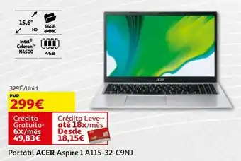 Auchan Portátil acer aspire 1 a115-32-c9nj promoção