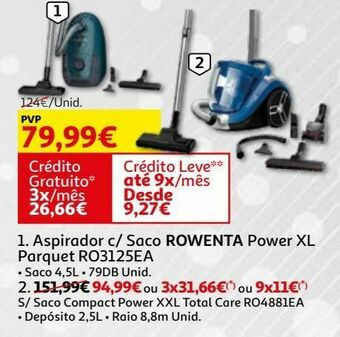 Aspirador c/saco rowenta
