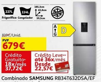 Auchan Combinado samsung:look inox rb34t632dsa/ef promoção