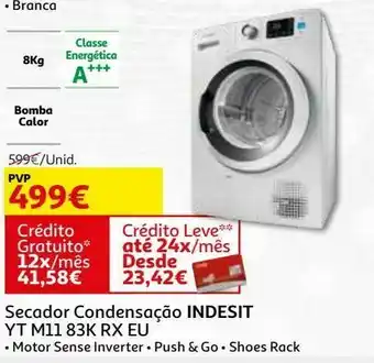 Secador condensação indesit:bomba calor yt m11 83k rx eu