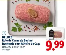 Lidl DELUXE Rolo de Carne de Bovino Recheado com Alheira de Caça promoção