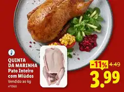 Lidl QUINTA DA MARINHA Pato Inteiro com Miúdos promoção