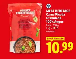 Lidl MEAT HERITAGE Carne Picada Granulada 100% ANgus promoção