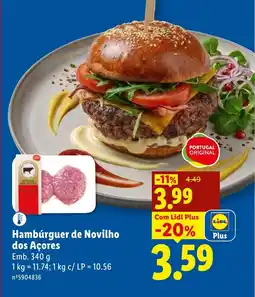 Lidl Hambúrguer de Novilho dos Açores promoção