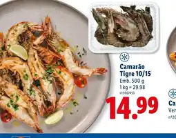 Lidl Camarão Tigre 10/15 promoção