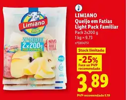 Lidl LIMIANO Queijo em Fatias Light Pack Familiar promoção
