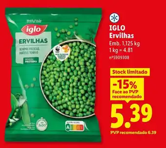 Lidl IGLO Ervilhas promoção