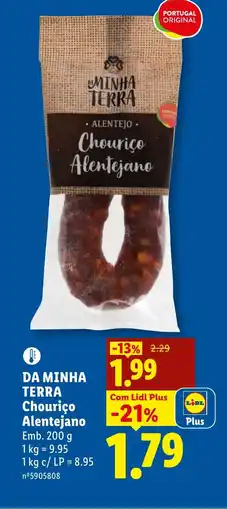 Lidl DA MINHA TERRA Chouriço Alentejano promoção