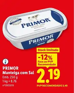 Lidl PRIMOR Manteiga com Sal promoção