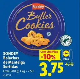 Lidl SONDEY Bolachas de Manteiga Sortidas promoção