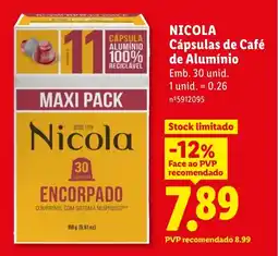 Lidl NICOLA Cápsulas de Café de Alumínio promoção