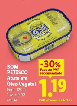 Lidl BOM PETISCO Atum em Óleo Vegetal promoção