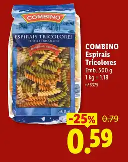 Lidl COMBINO Espirais Tricolores promoção