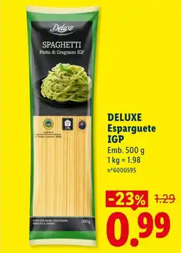 Lidl DELUXE Esparguete IGP promoção
