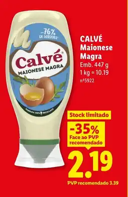 Lidl CALVÉ Maionese Magra promoção
