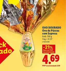 Lidl OVO DOURADO Ovo de Páscoa com Supresa promoção