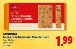 Lidl FAVORINA Torrão com Amendoim Caramelizado promoção