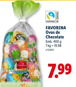 Lidl FAVORINA Ovos de Chocolate promoção