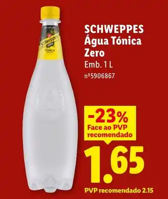 Lidl SCHWEPPES Água Tónica Zero promoção