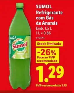 Lidl SUMOL Refrigerante com Gás de Ananás promoção