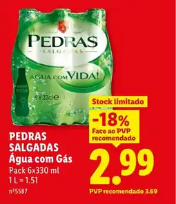 Lidl PEDRAS SALGADAS Água com Gás promoção