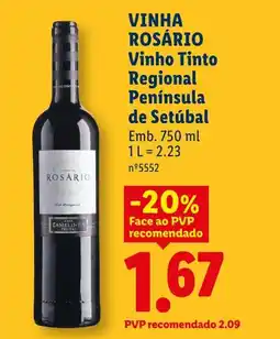 Lidl VINHA ROSÁRIO Vinho Tinto Regional Península de Setúbal promoção