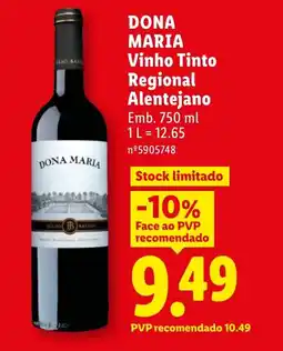 Lidl DONA MARIA Vinho Tinto Regional Alentejano promoção