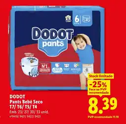 Lidl DODOT Pants Bebé Seco T7/T6/T5/T4 promoção