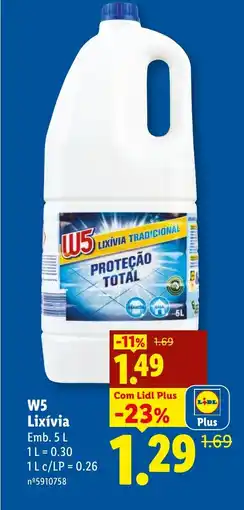 Lidl W5 Lixívia promoção