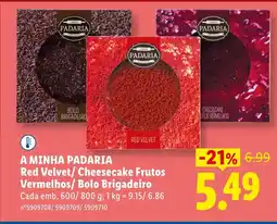 Lidl A MINHA PADARIA Red Velvet/Cheesecake Frutos Vermelhos/Bolo Brigadeiro Cada promoção