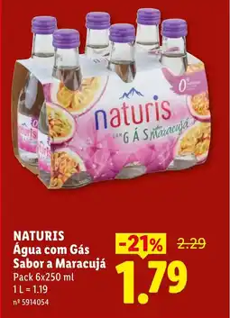 Lidl NATURIS Água com Gás Sabor a Maracujá promoção