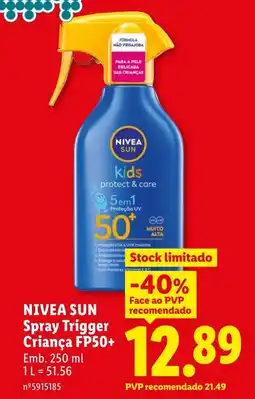 Lidl NIVEA SUN Spray Trigger Criança FP50+ promoção