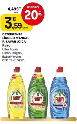 Intermarché Detergente líquido manual p/ lavar loiça fairy promoção