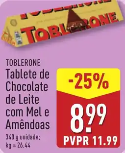 ALDI TOBLERONE Tablete de Chocolate de Leite com Mel e Amêndoas promoção