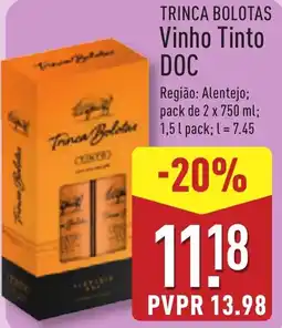 ALDI TRINCA BOLOTAS Vinho Tinto DOC promoção