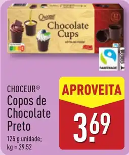 ALDI CHOCEUR Copos de Chocolate Preto promoção