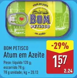 ALDI BOM PETISCO Atum em Azeite promoção