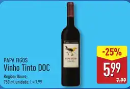 ALDI PAPA FIGOS Vinho Tinto DOC promoção